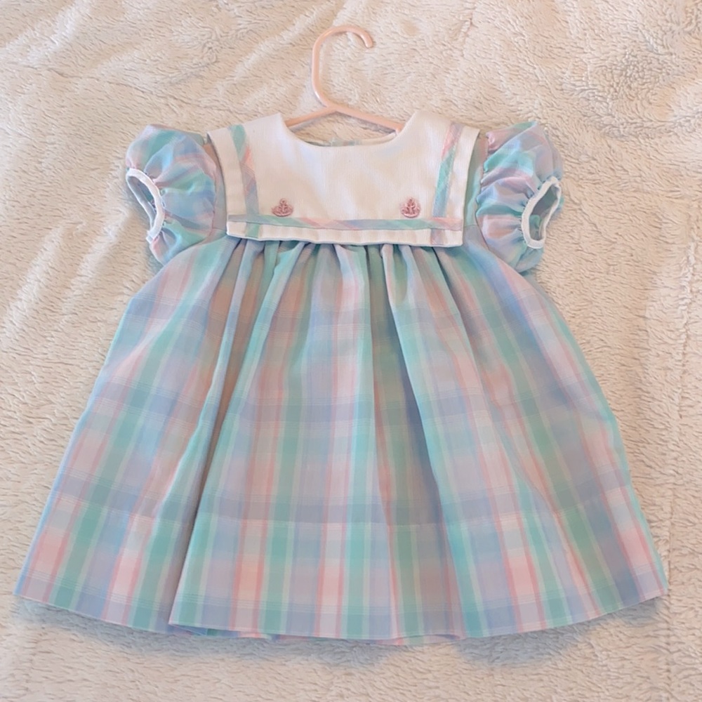 VINTAGE Plaid Nautical Dress